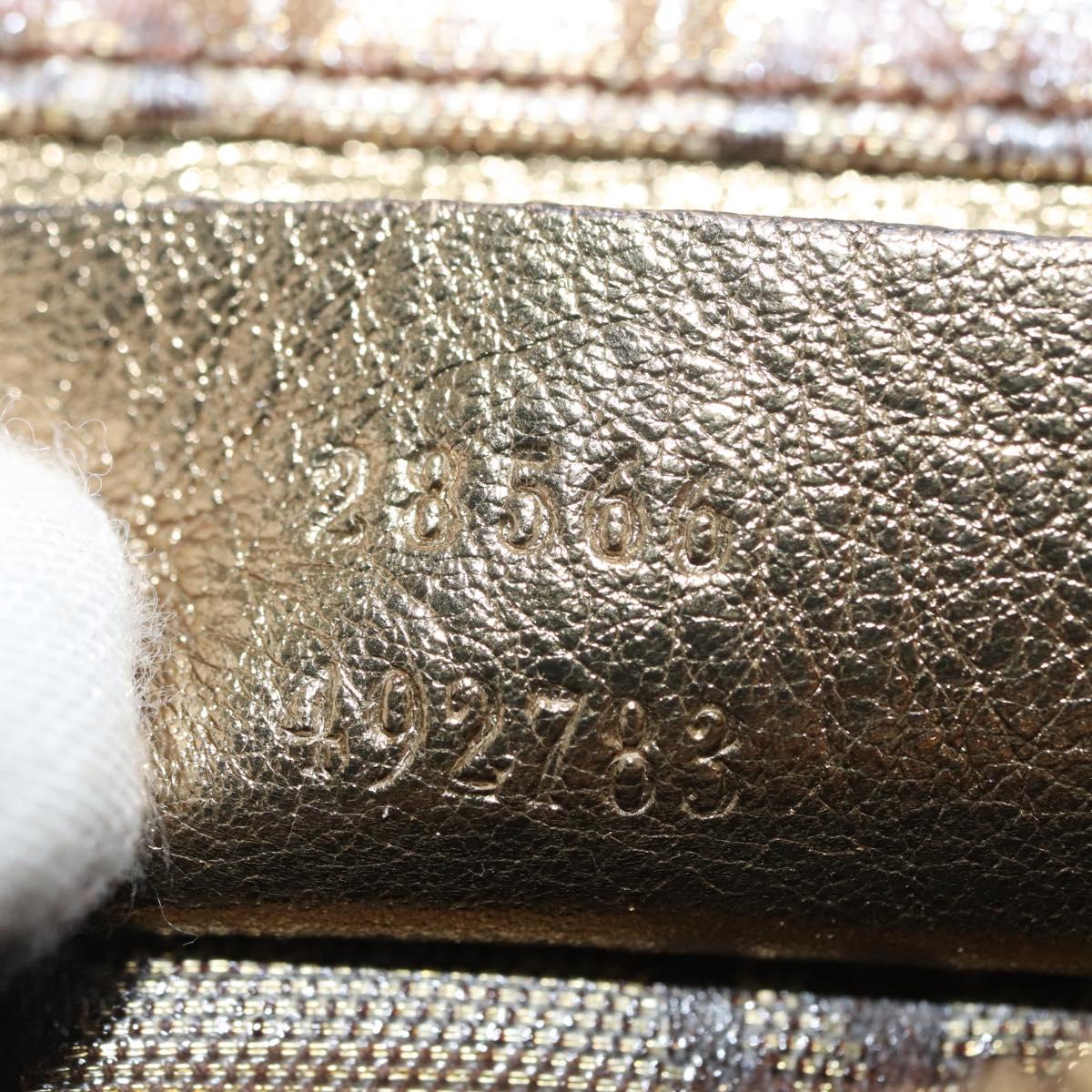 GUCCI GG Crystal Sherry Line Waist bag Gold Beige 28566 Auth 163181