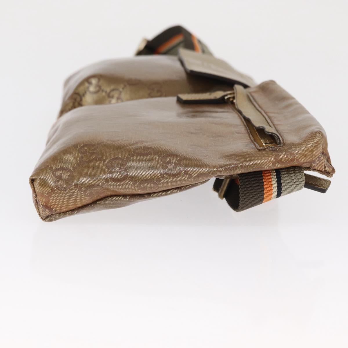 GUCCI GG Crystal Sherry Line Waist bag Gold Beige 28566 Auth 163181