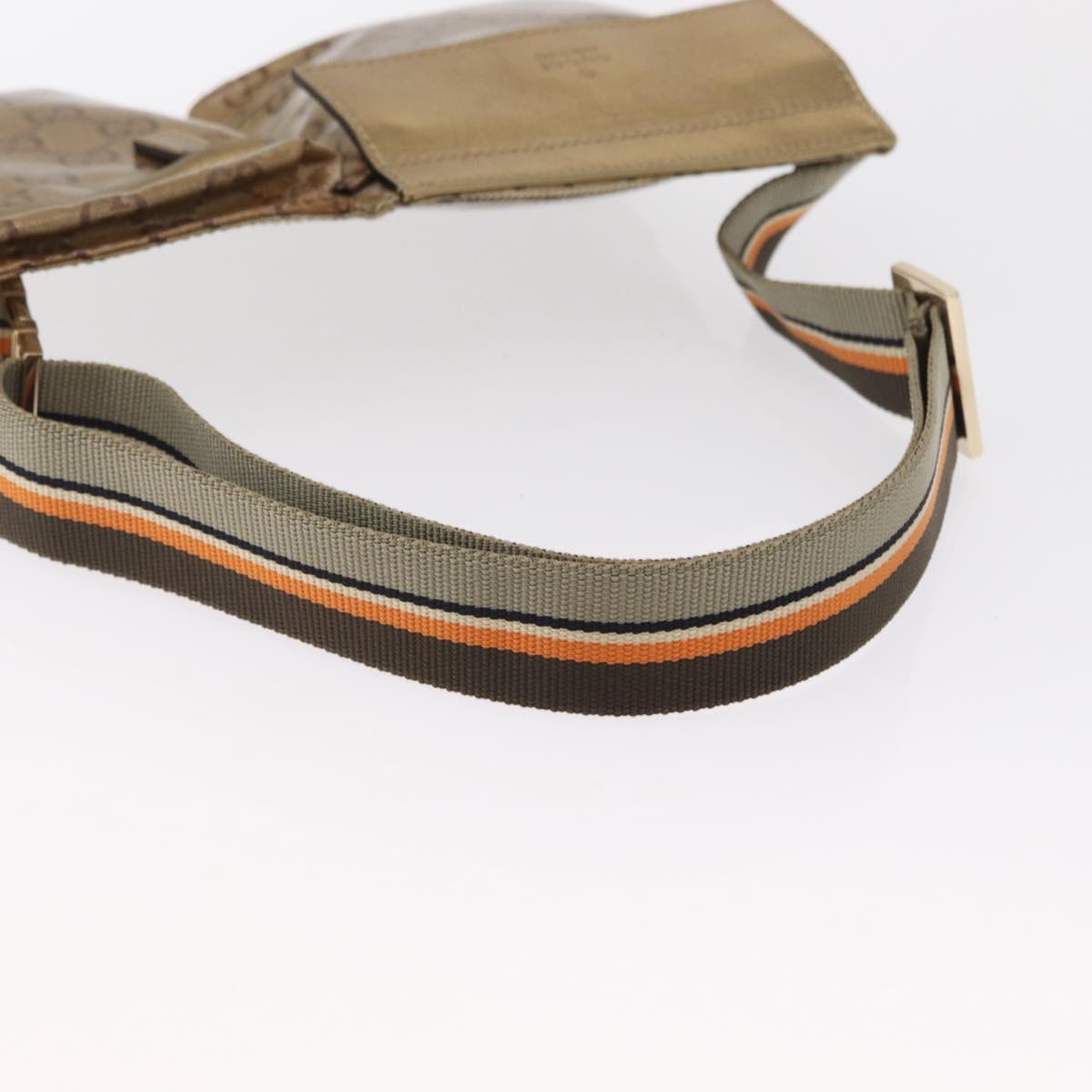 GUCCI GG Crystal Sherry Line Waist bag Gold Beige 28566 Auth 163181