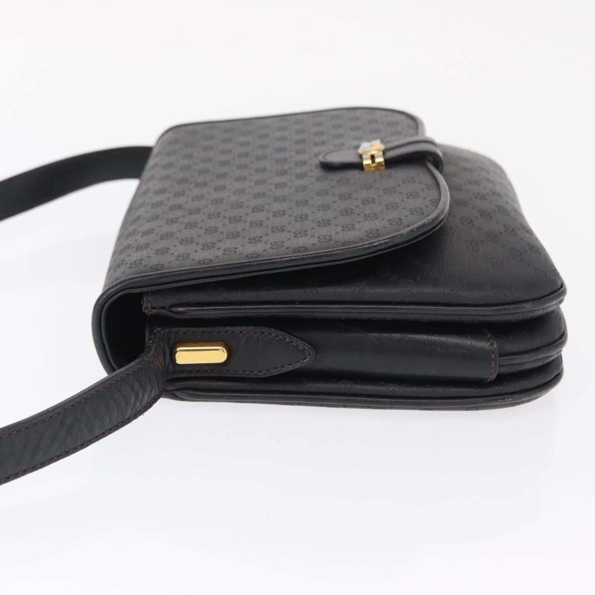 GUCCI Micro GG Supreme Shoulder Bag PVC Black Gold 001 406 1780 Auth 163182