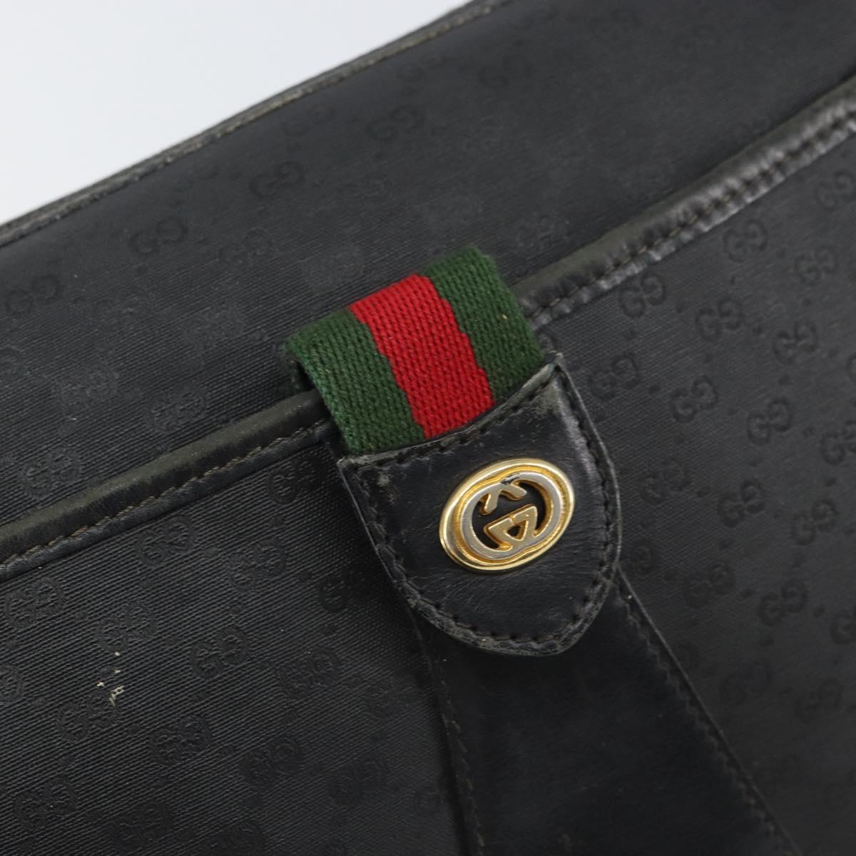 GUCCI Micro GG Supreme Web Sherry Line Bag PVC Black 001 754 6177 Auth 163185
