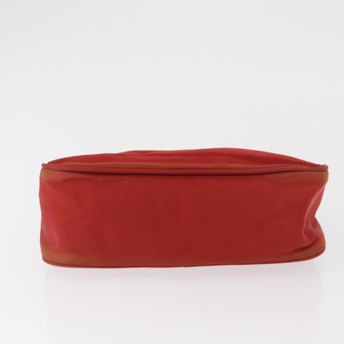 PRADA Accessory Pouch Nylon Red Silver Auth 163186