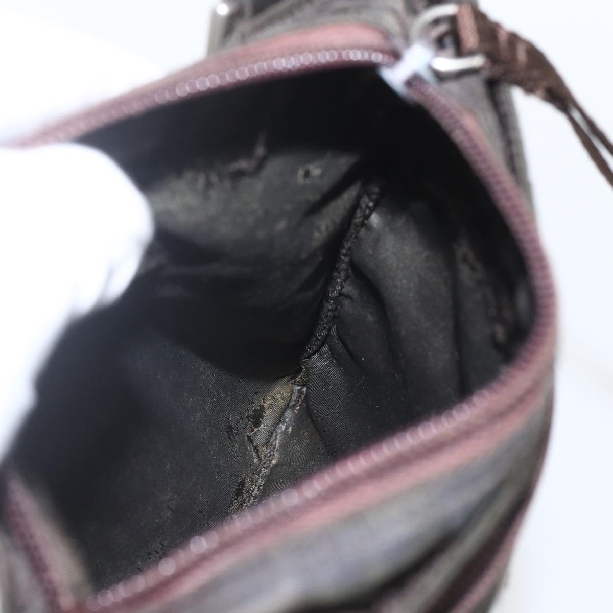 PRADA Shoulder Bag Nylon Khaki Silver Auth 163187