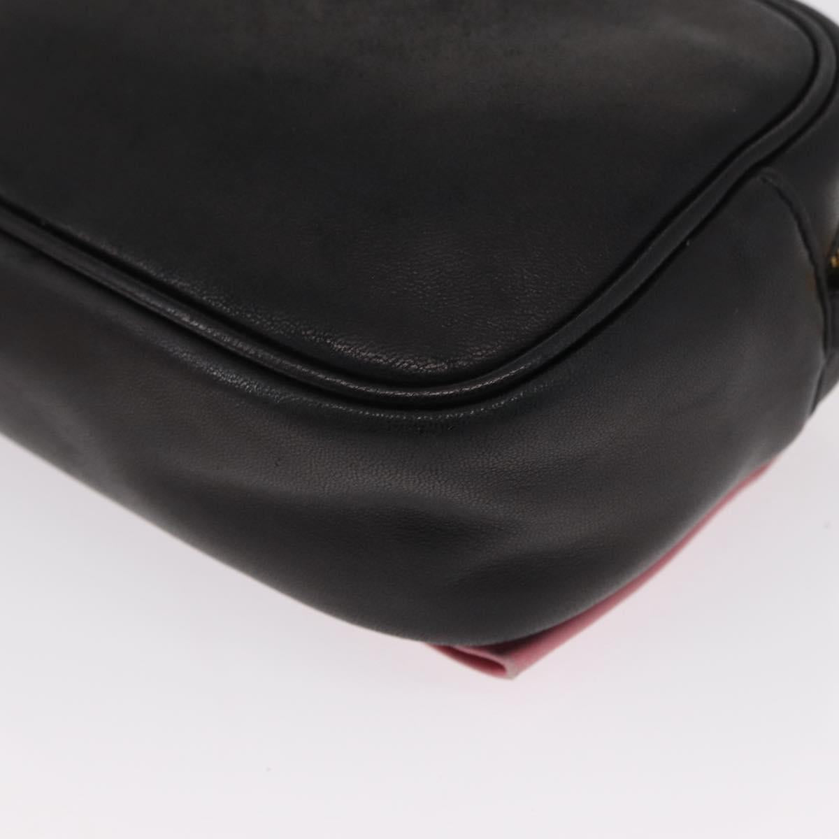 PRADA Shoulder Bag Leather Pink Gold Auth 163191
