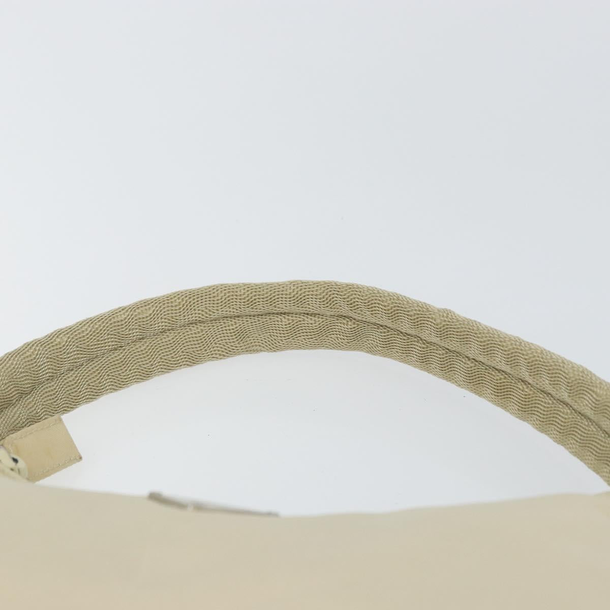PRADA Hand Bag Nylon Ivory Silver Auth 163192