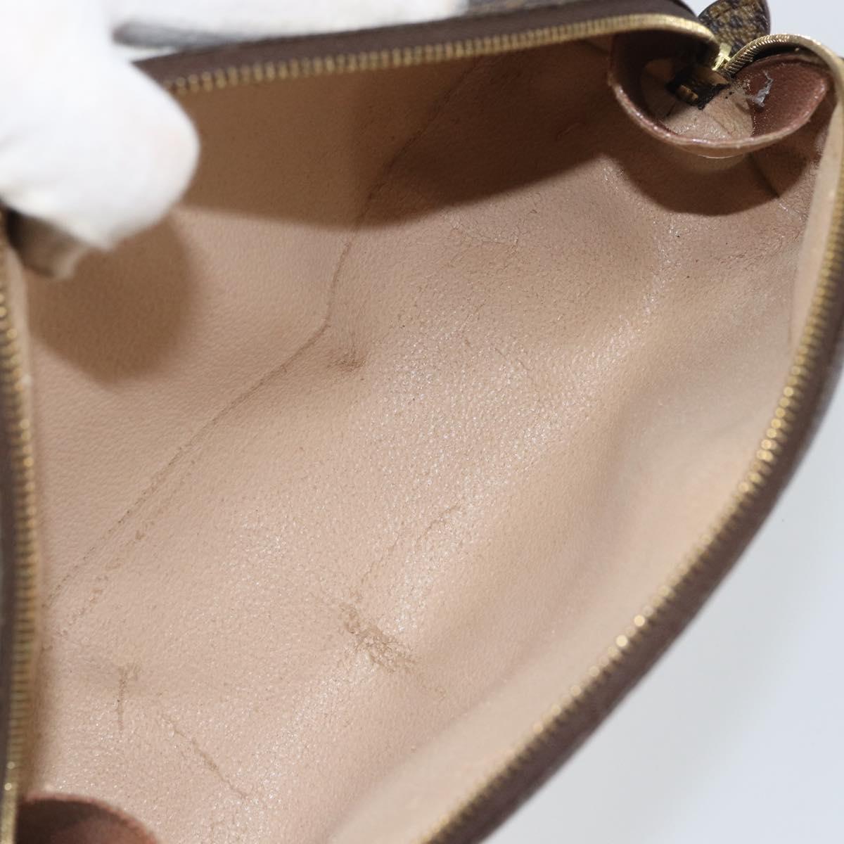 LOUIS VUITTON Monogram Trousse Demi Ronde Cosmetic Pouch M47520 LV Auth 163194