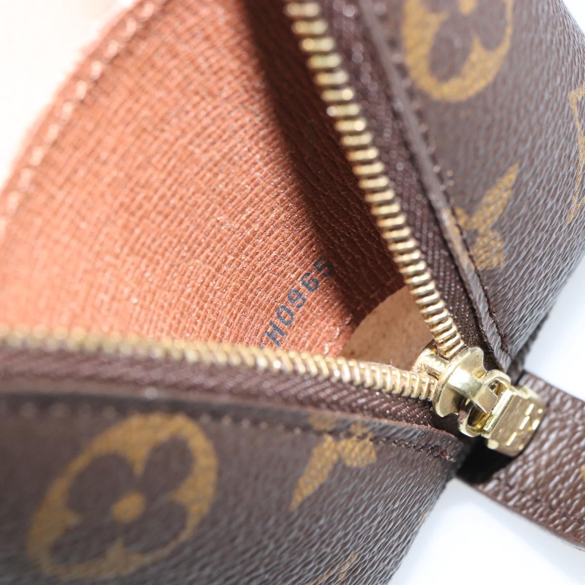LOUIS VUITTON Monogram Trousse Demi Ronde Cosmetic Pouch M47520 LV Auth 163194