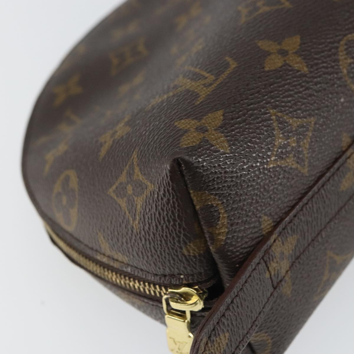 LOUIS VUITTON Monogram Trousse Demi Ronde Cosmetic Pouch M47520 LV Auth 163194