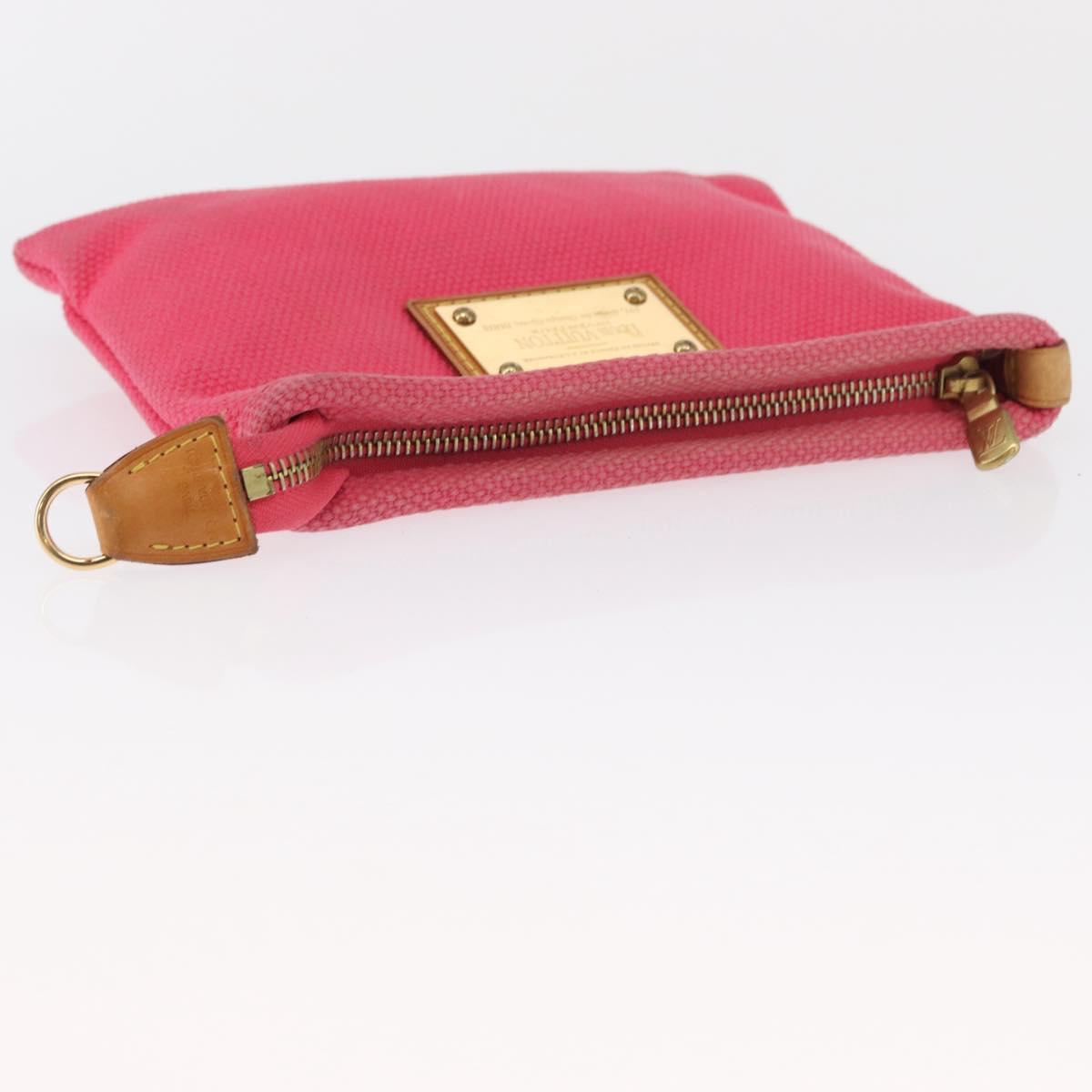 LOUIS VUITTON Antigua Pochette Plat GM Clutch Bag Pink M40065 LV Auth 163197