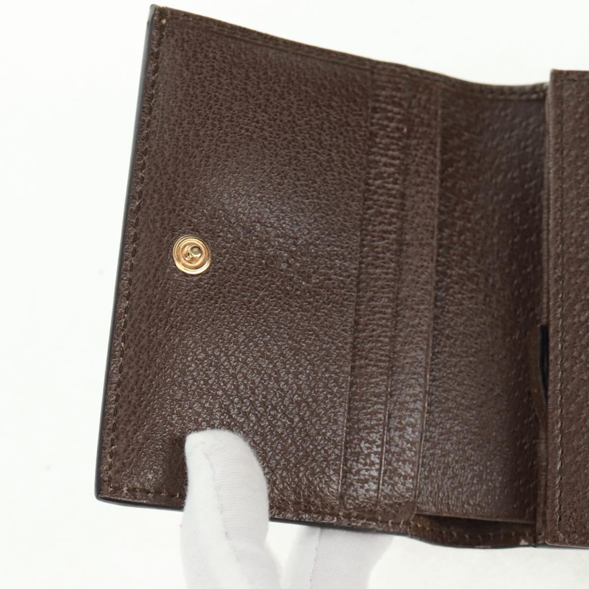 GUCCI GG Supreme Bengal Compact Wallet PVC Beige Gold 452362 Auth 163205M