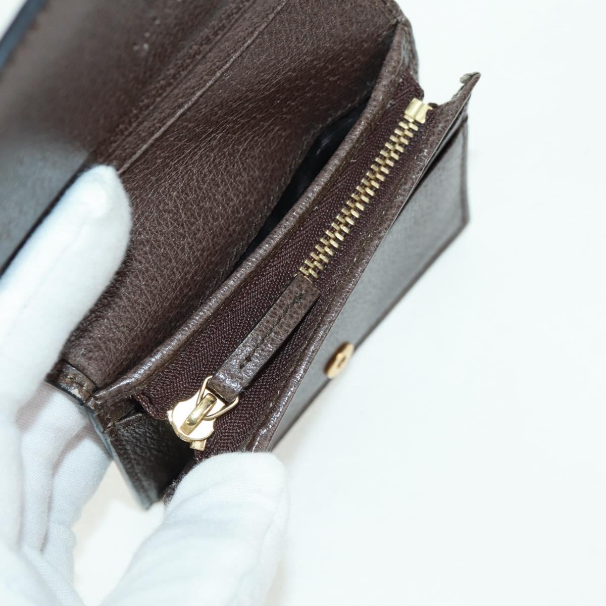 GUCCI GG Supreme Bengal Compact Wallet PVC Beige Gold 452362 Auth 163205M