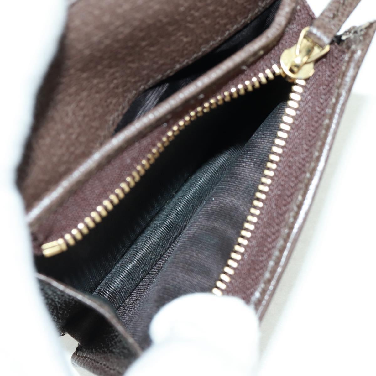 GUCCI GG Supreme Bengal Compact Wallet PVC Beige Gold 452362 Auth 163205M