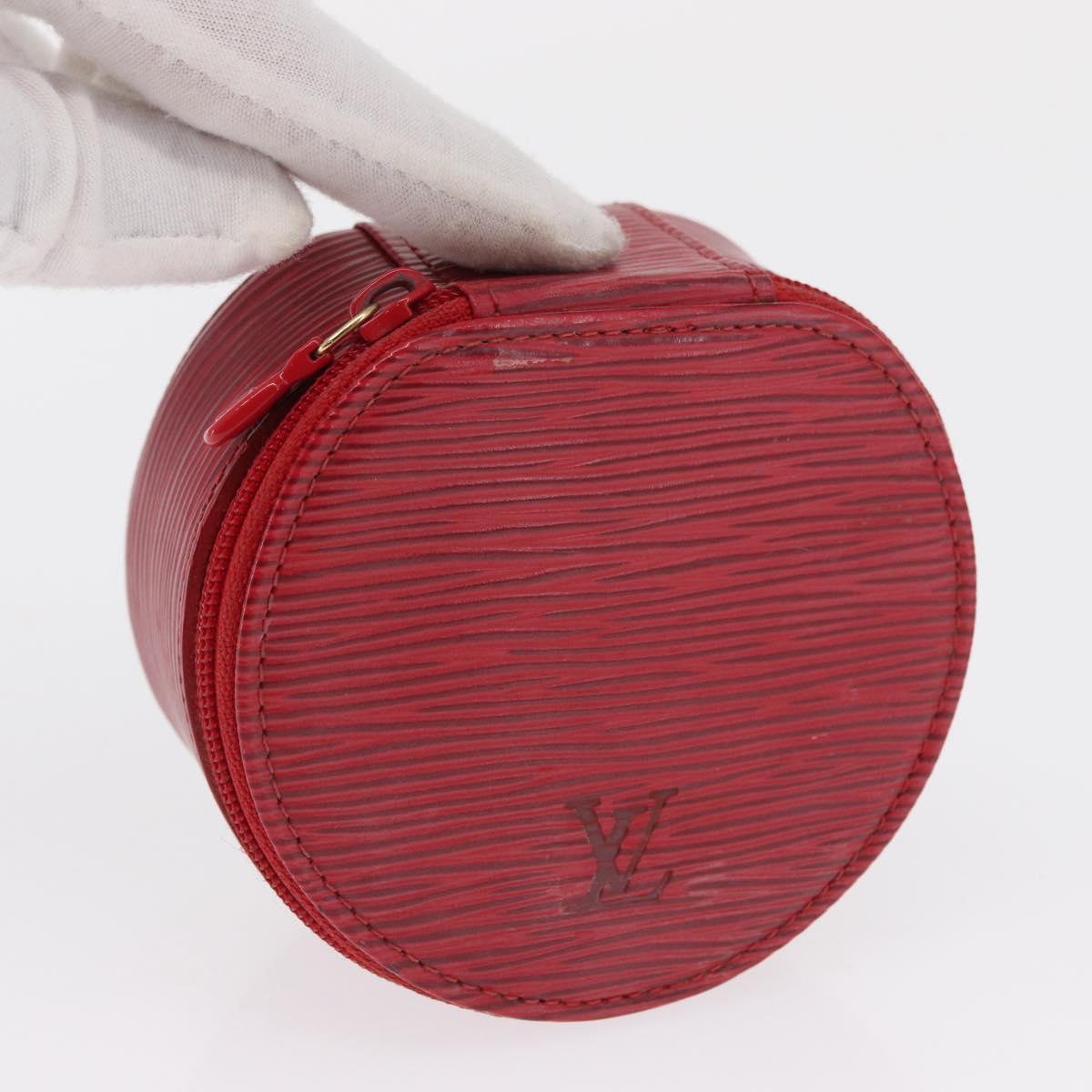 LOUIS VUITTON Epi Ecrin Bijoux 10 Jewelry Box Red M48217 LV Auth 163207