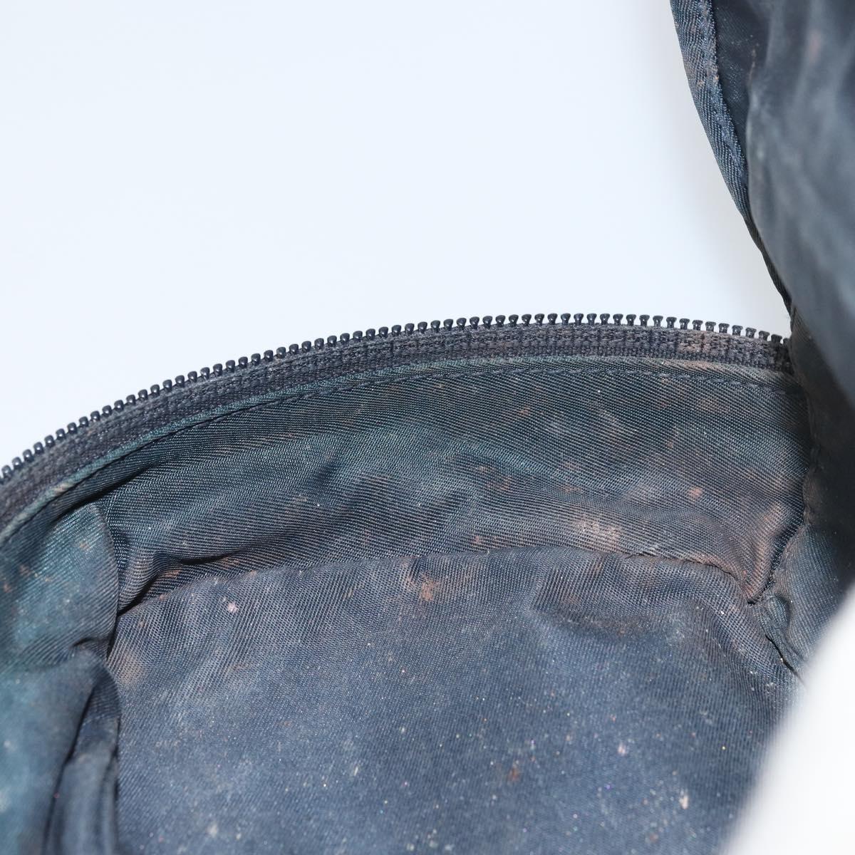 Christian Dior Trotter Canvas Saddle Pouch Navy Gold Auth 163209