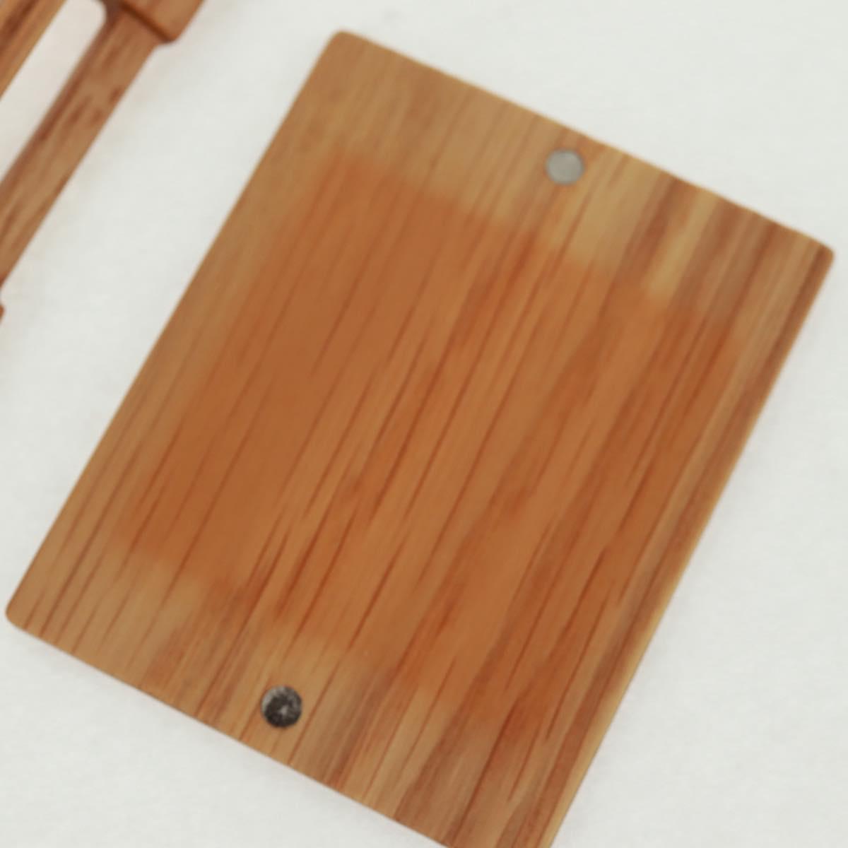 HERMES Photo Frame Wood Beige Auth 163212M