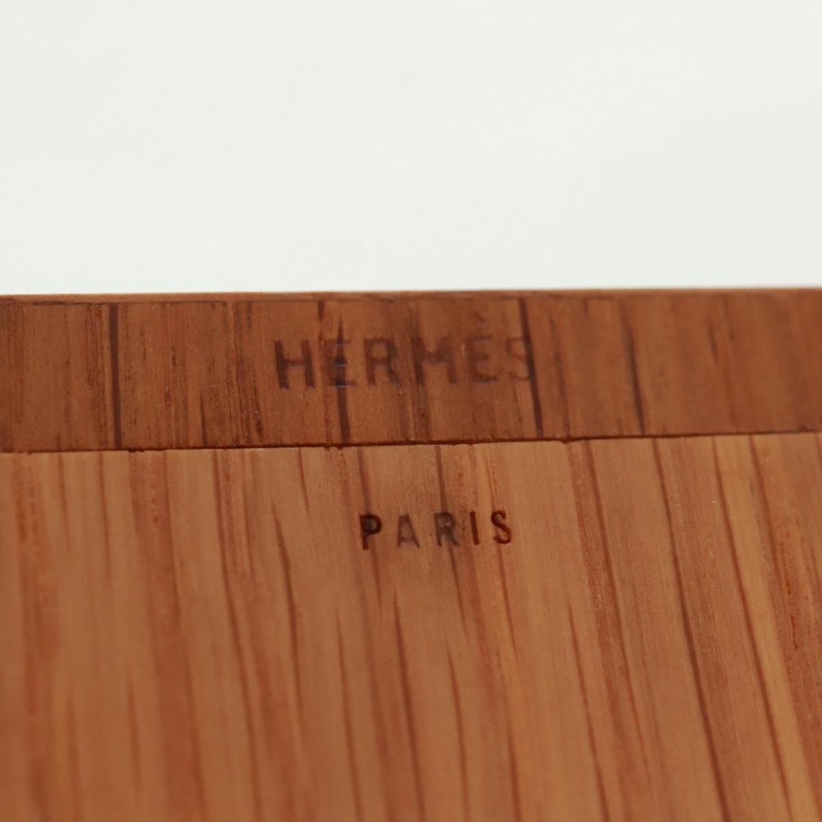 HERMES Photo Frame Wood Beige Auth 163212M