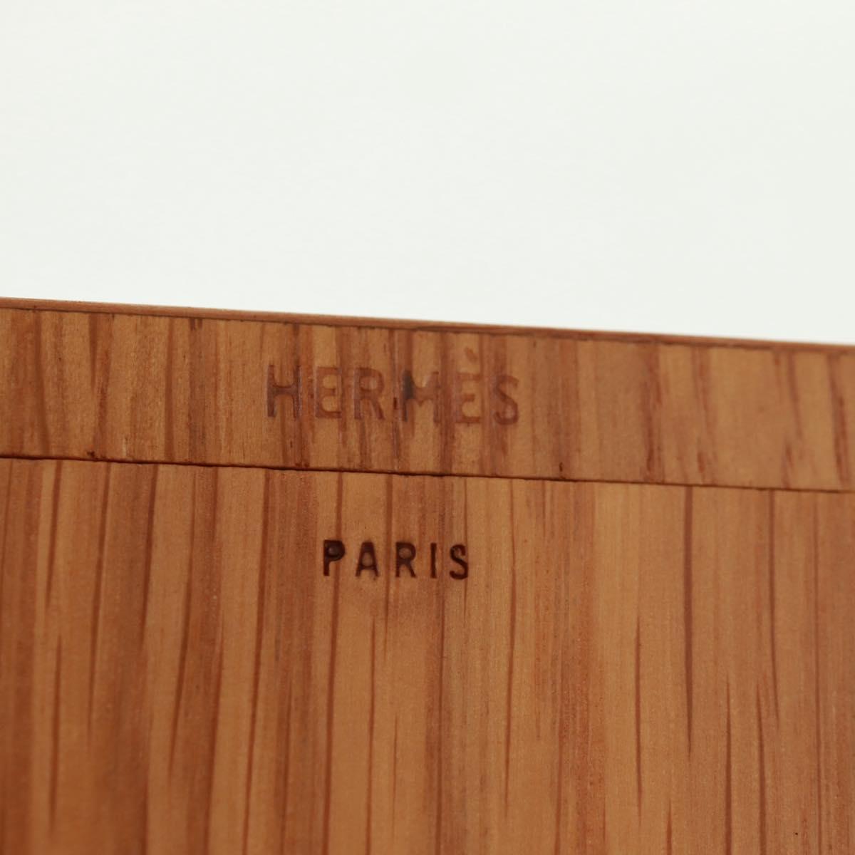 HERMES Photo Frame Wood Beige Auth 163212M