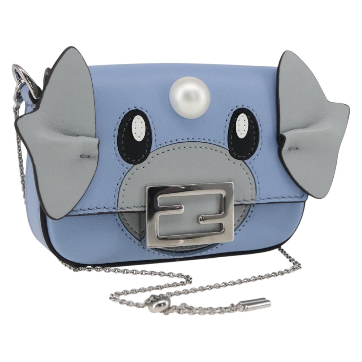FENDI POKÉMON Dratini Nano Bucket Chain Shoulder Pouch Light Blue Auth 163214SM