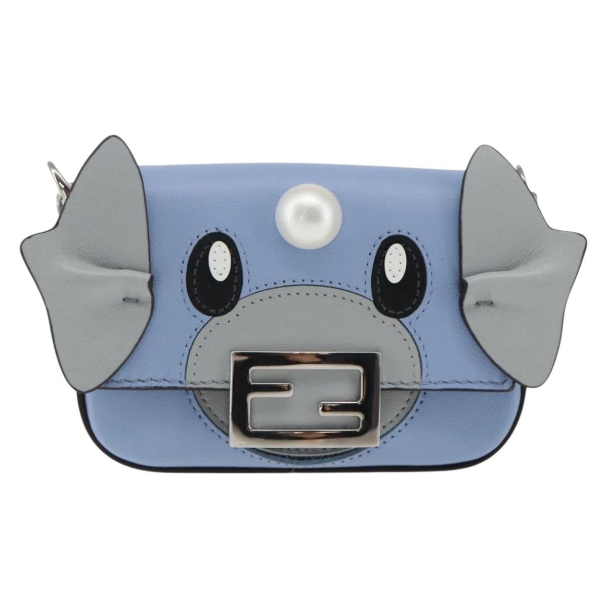 FENDI POKÉMON Dratini Nano Bucket Chain Shoulder Pouch Light Blue Auth 163214SM