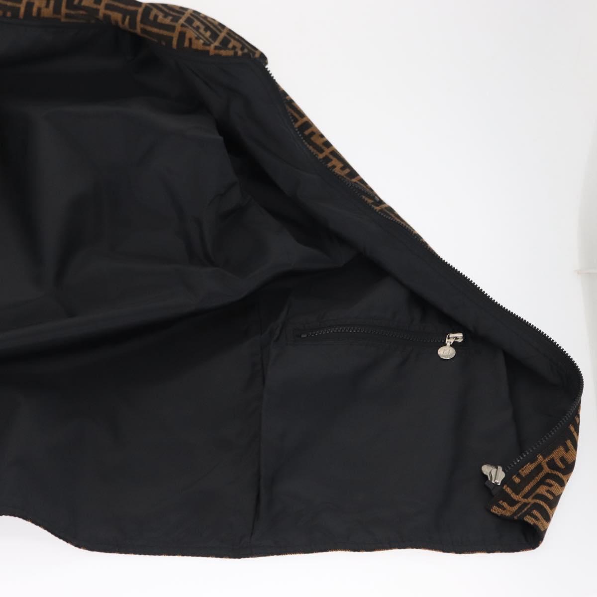 FENDI Zucca Canvas Reversible Coat Brown Black Auth 163216SAM