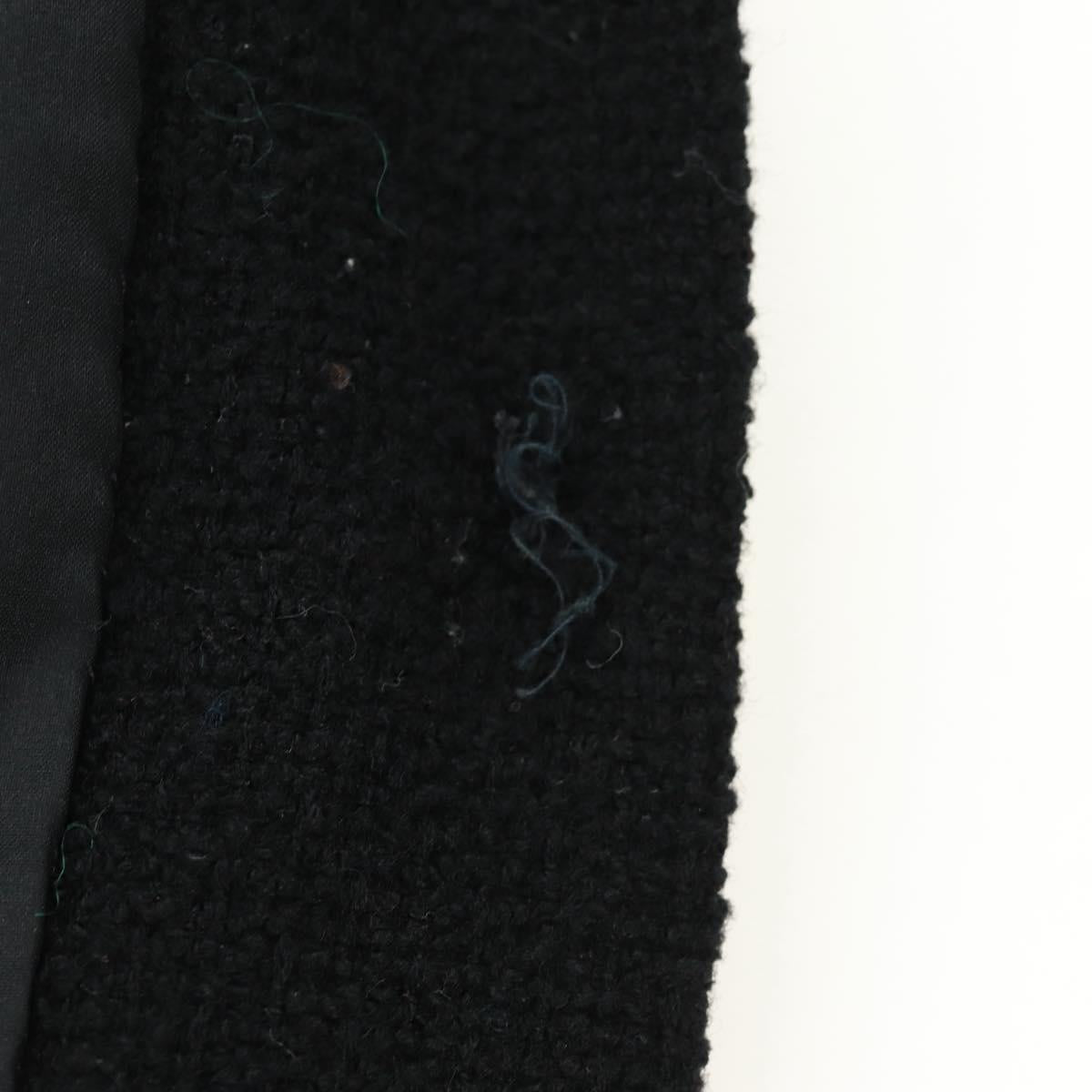 CHANEL Jacket Tweed Black CC Auth 163218SAM