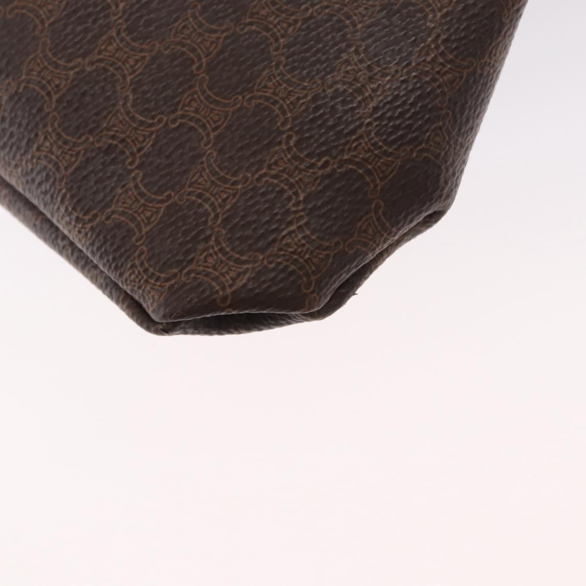 CELINE Macadam Canvas Tote Bag PVC Leather Brown Gold Auth 163231