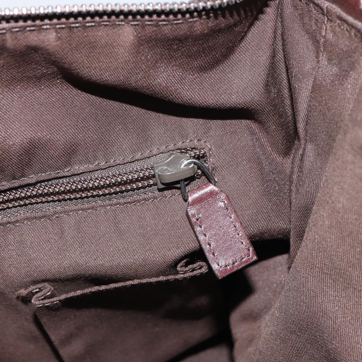 GUCCI GG Canvas Guccissima Shoulder Bag Brown Silver 148476 Auth 163233