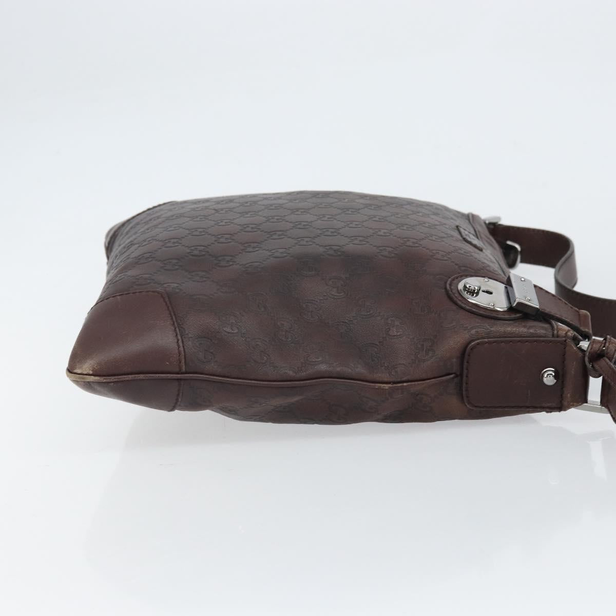 GUCCI GG Canvas Guccissima Shoulder Bag Brown Silver 148476 Auth 163233