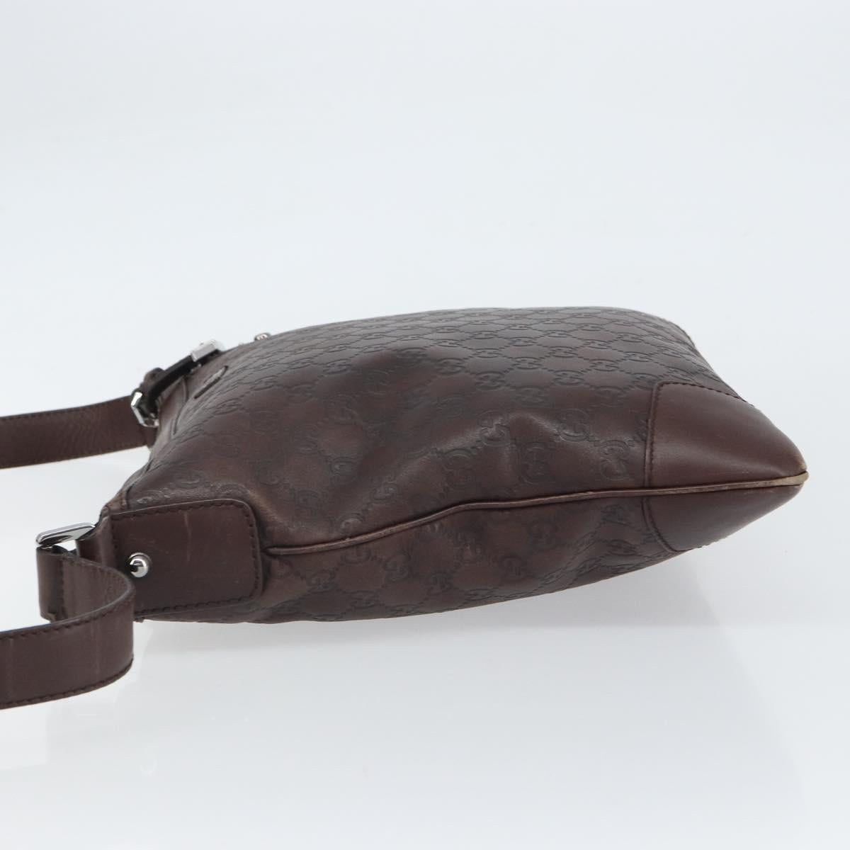 GUCCI GG Canvas Guccissima Shoulder Bag Brown Silver 148476 Auth 163233
