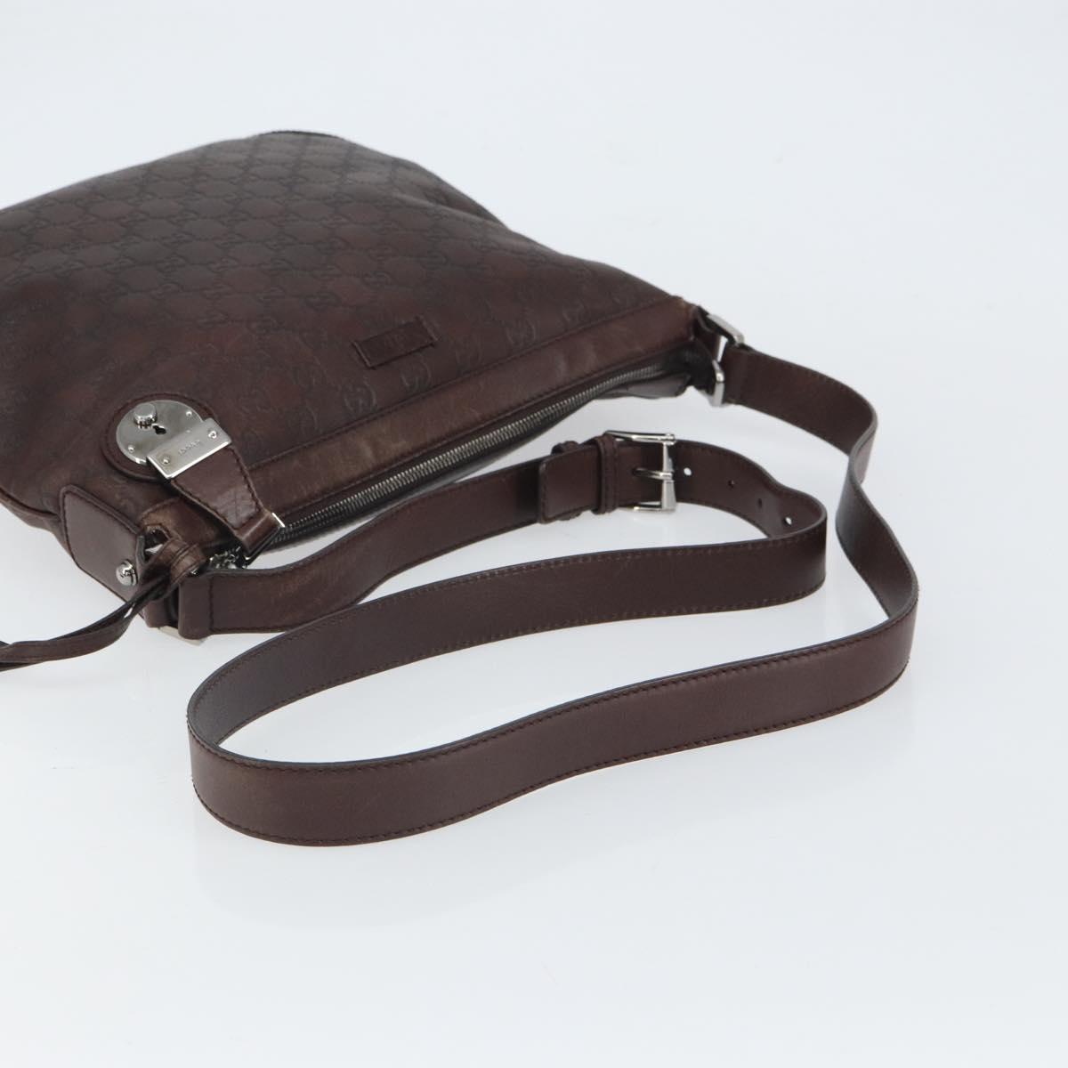 GUCCI GG Canvas Guccissima Shoulder Bag Brown Silver 148476 Auth 163233