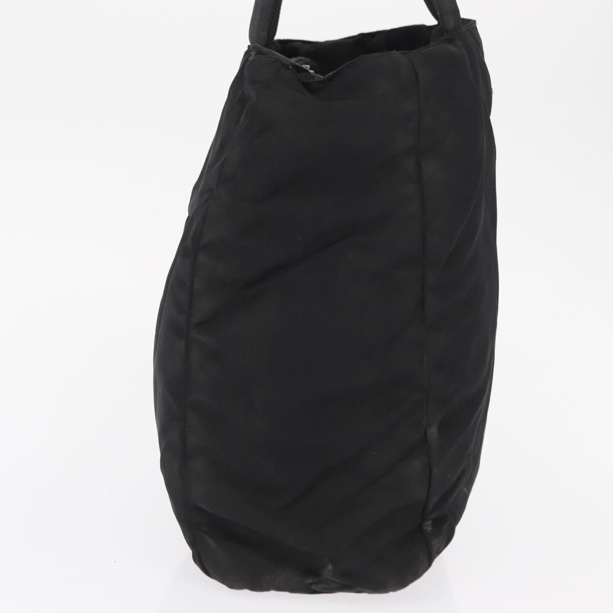 PRADA Hand Bag Nylon Black Silver Auth 163254