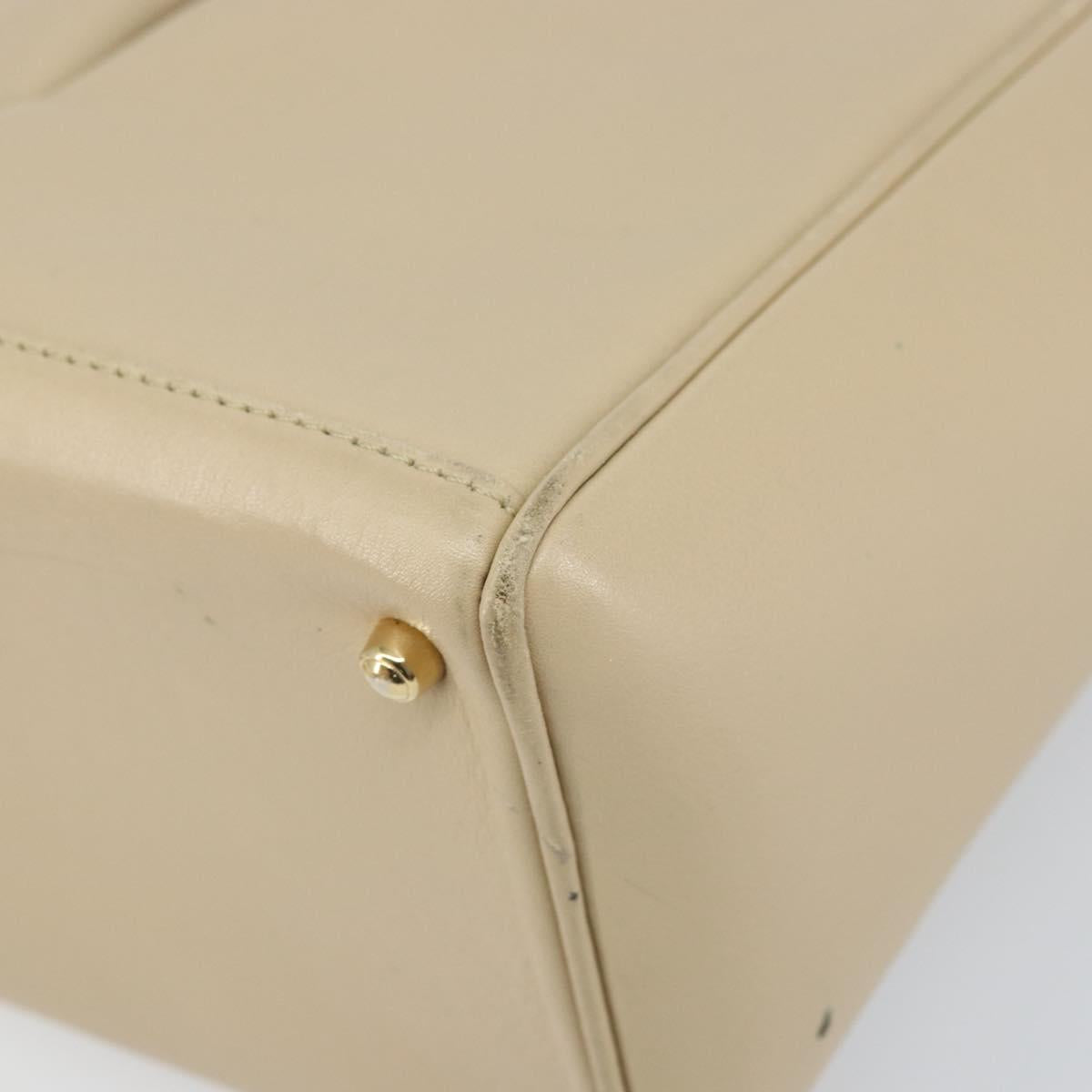 GUCCI Bamboo Hand Bag Leather 2way Ivory Gold 000 1364 0316 Auth 163255