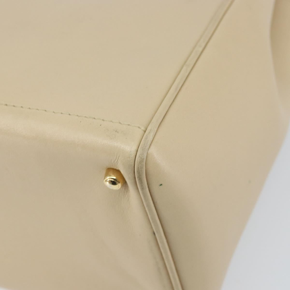 GUCCI Bamboo Hand Bag Leather 2way Ivory Gold 000 1364 0316 Auth 163255