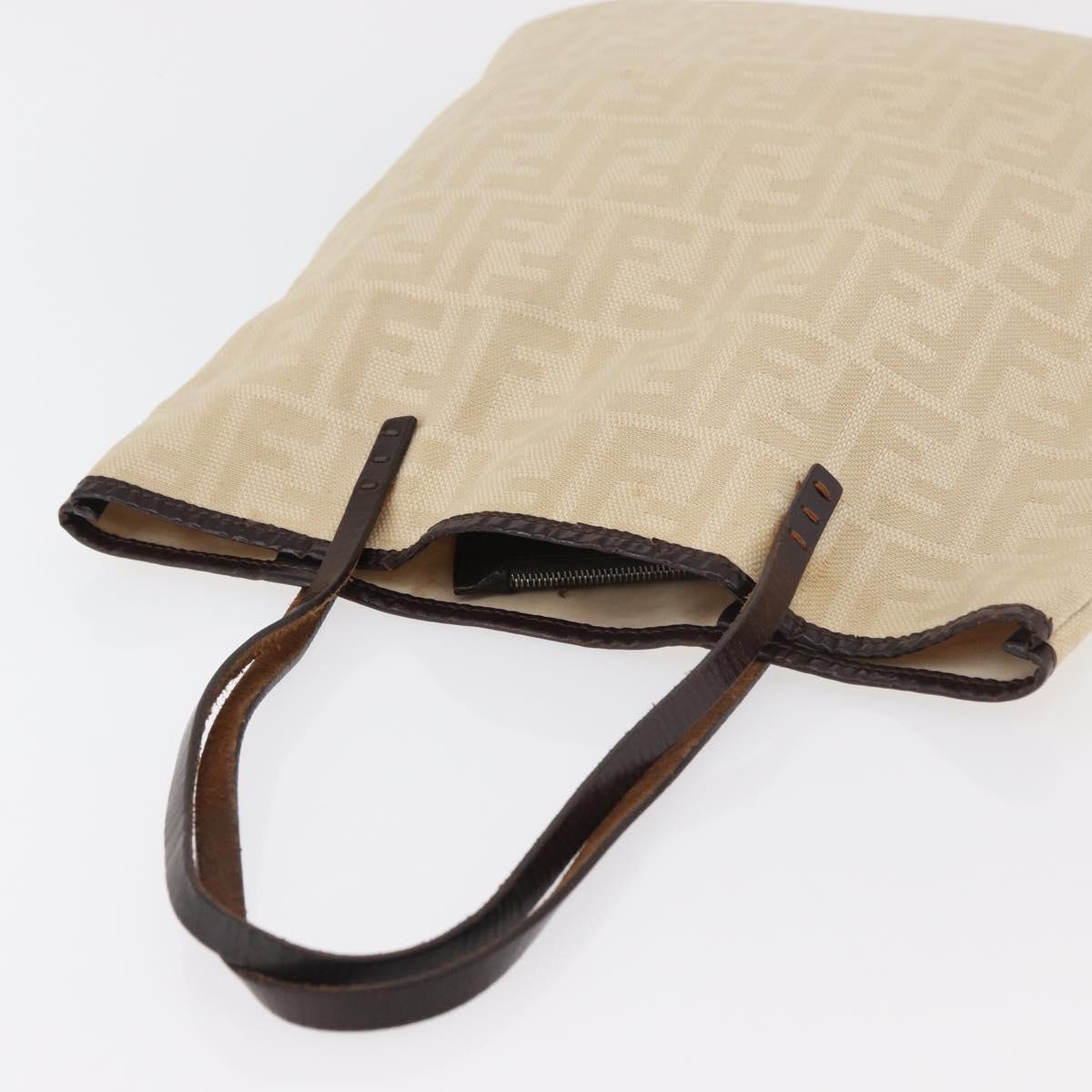 FENDI Zucca Canvas Tote Bag Ivory Auth 163267