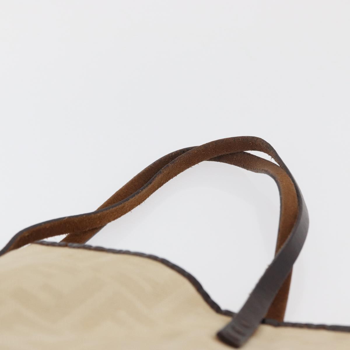 FENDI Zucca Canvas Tote Bag Ivory Auth 163267