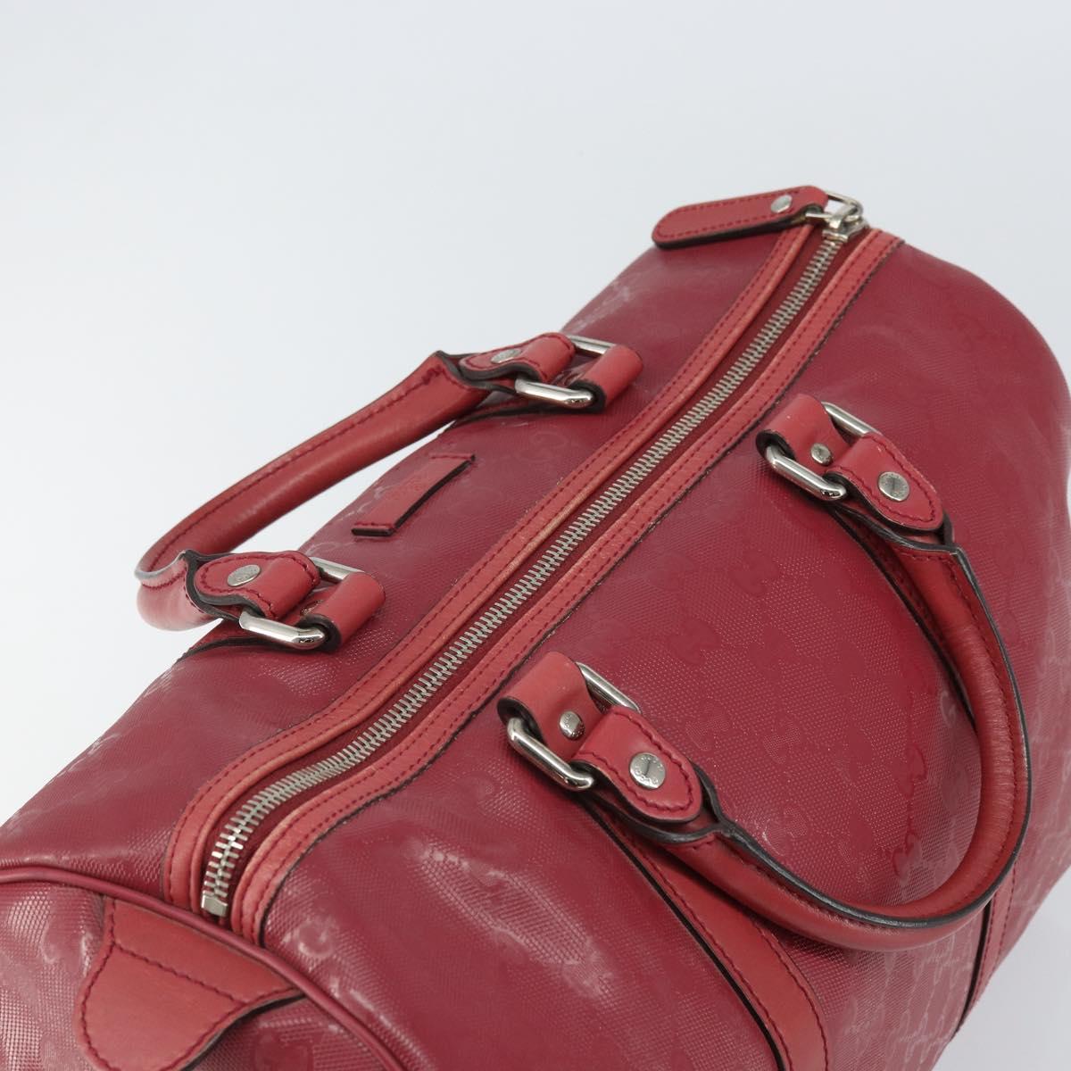 GUCCI GG implementation Boston Bag PVC Pink Silver 193603 Auth 163268