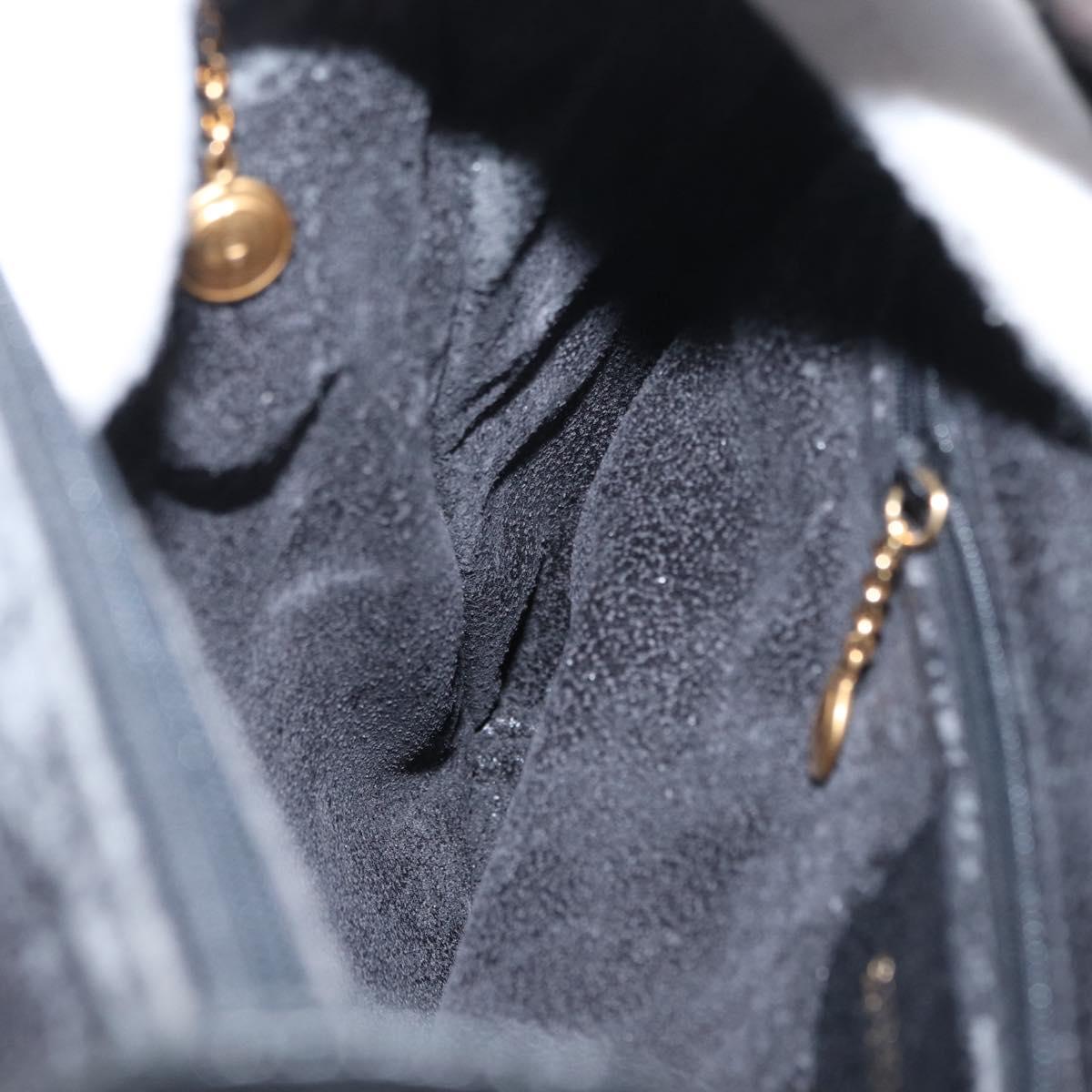 GUCCI Bamboo Hand Bag Leather Black Gold 02 1059 260 Auth 163270