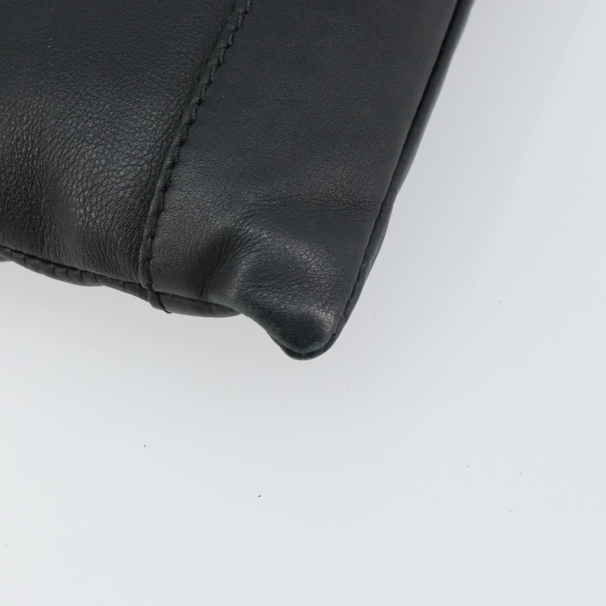BALENCIAGA Clutch Bag Leather Black Silver 373834 Auth 163272