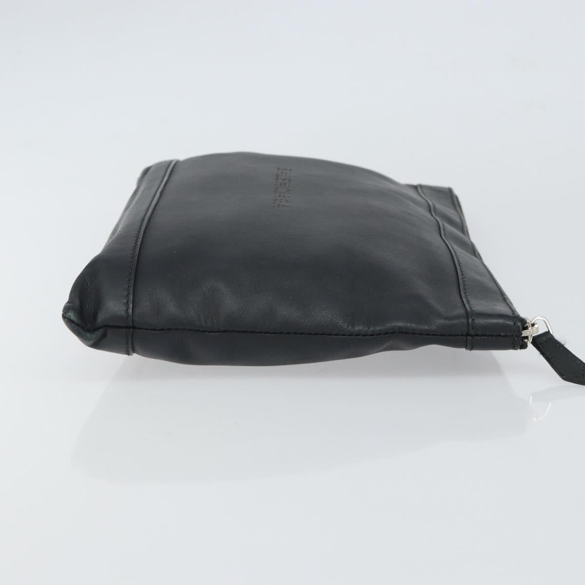 BALENCIAGA Clutch Bag Leather Black Silver 373834 Auth 163272