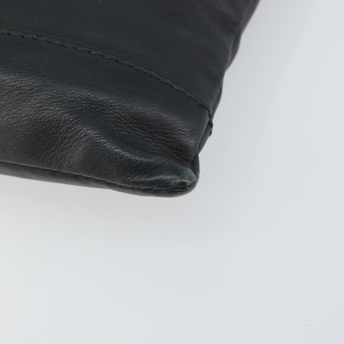 BALENCIAGA Clutch Bag Leather Black Silver 373834 Auth 163272