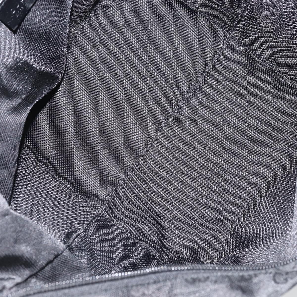 GUCCI GG Canvas Web Sherry Line Hand Bag Nylon Black Silver 131228 Auth 163273