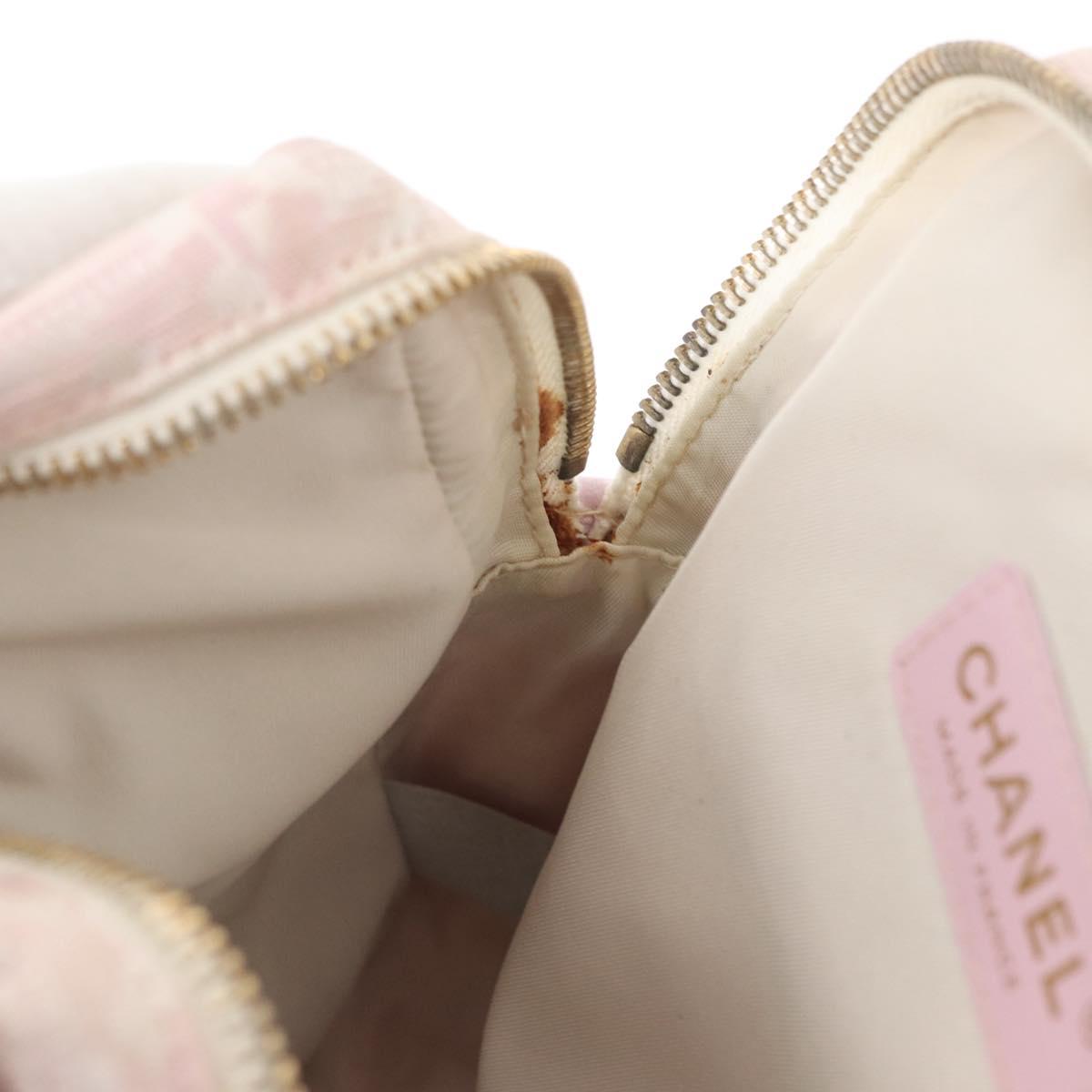 CHANEL New Travel Line Shoulder Bag Pink Gold CC Auth 163276