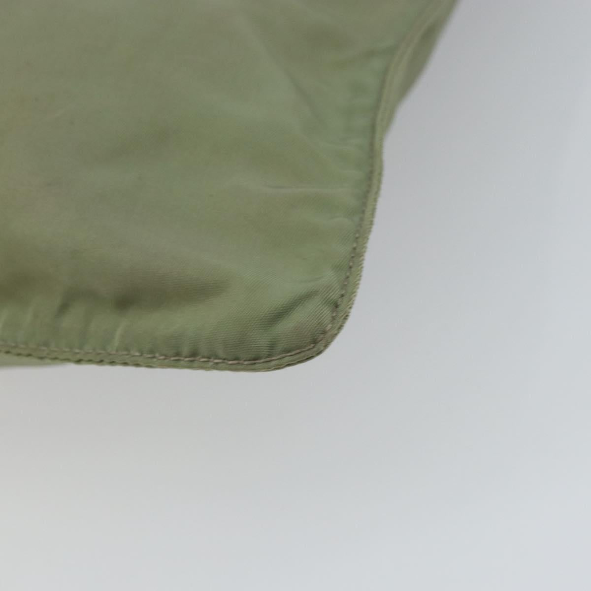 PRADA Shoulder Bag Nylon Green Gold Auth 163281