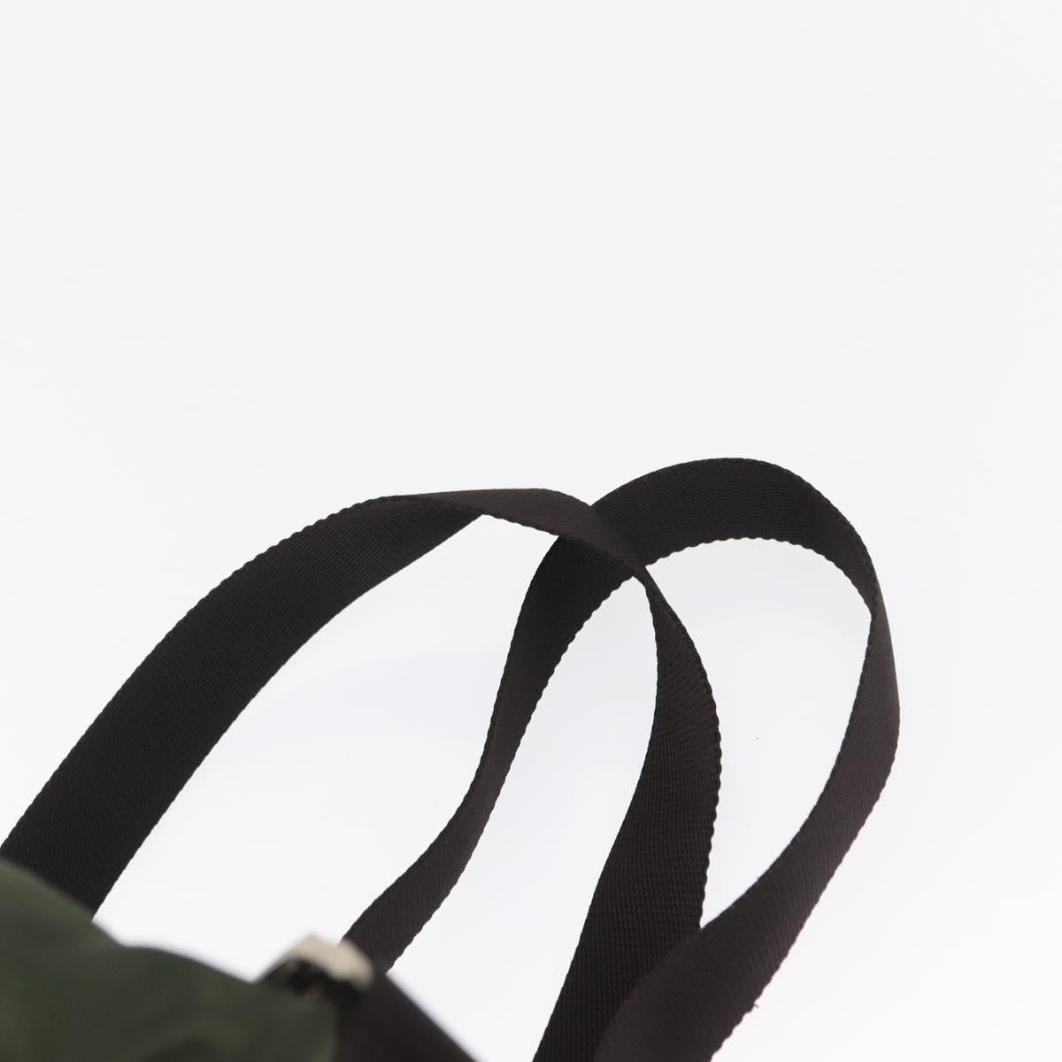PRADA Backpack Nylon Khaki Silver Auth 163300