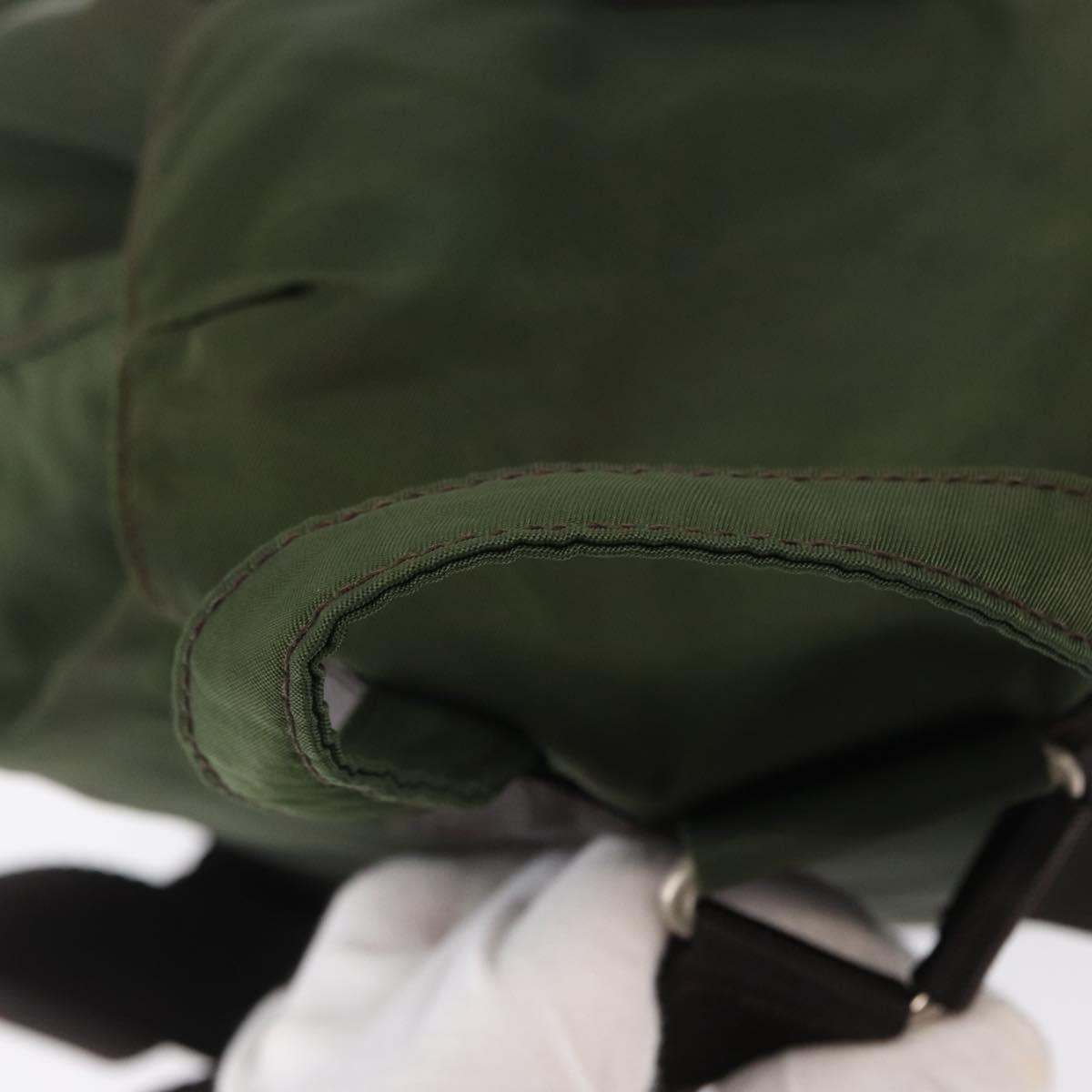 PRADA Backpack Nylon Khaki Silver Auth 163300