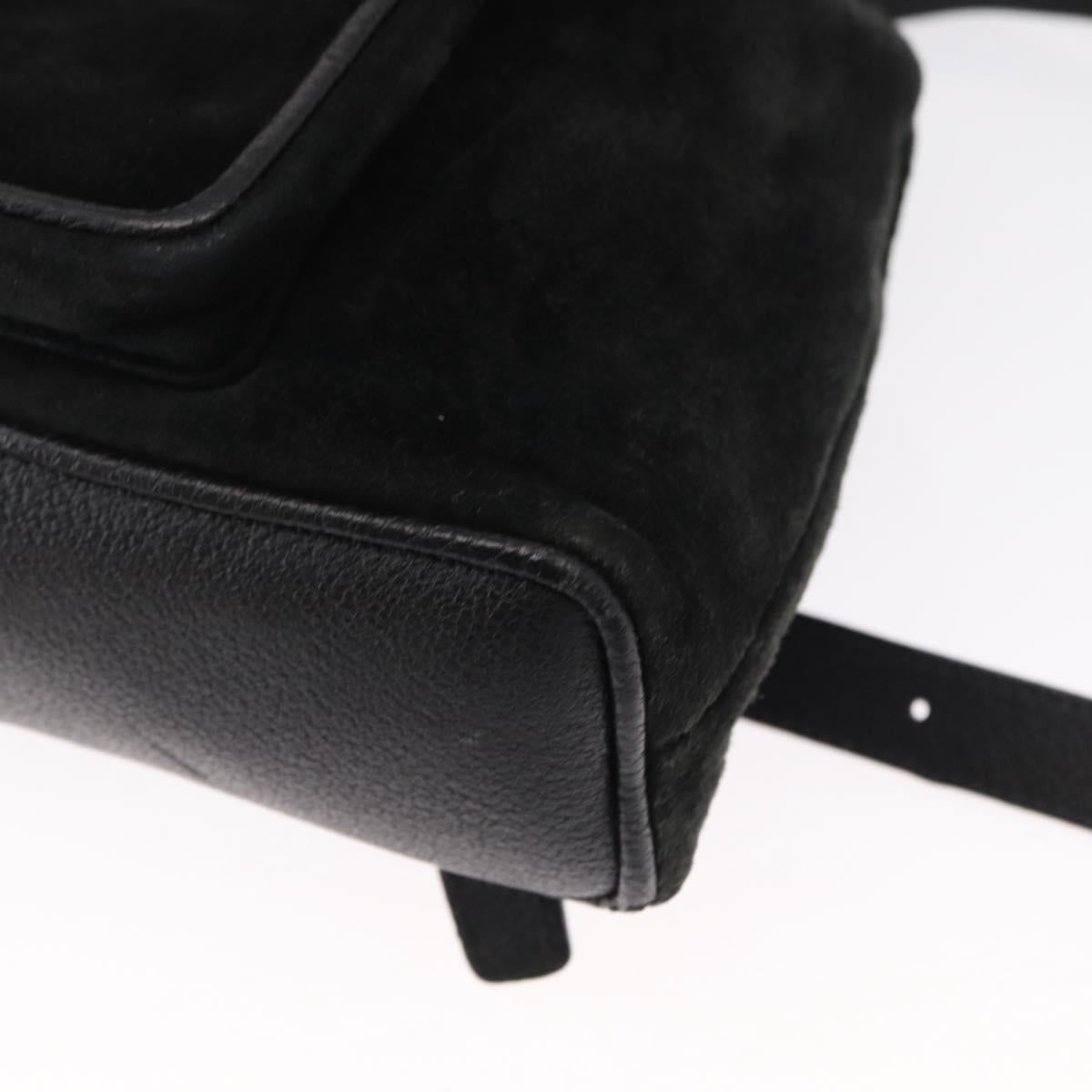 GUCCI Bamboo Backpack Suede Black Gold 003 1705 0030 Auth 163304