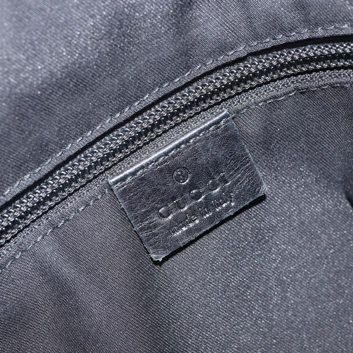 GUCCI GG Canvas Shoulder Bag Black Silver 145857 Auth 163305
