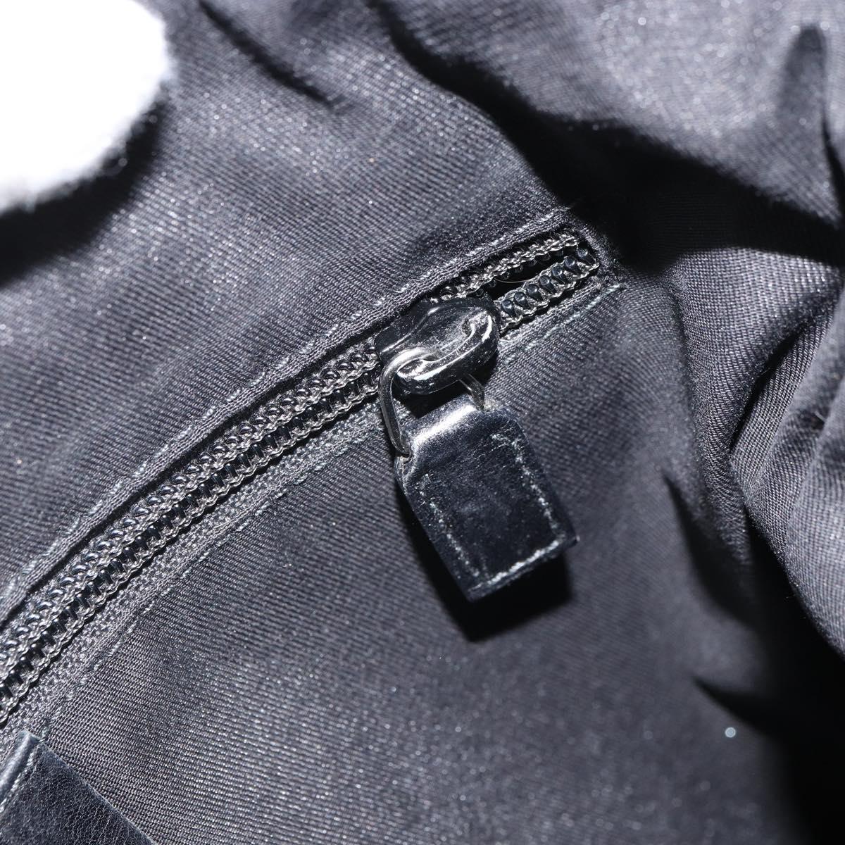 GUCCI GG Canvas Shoulder Bag Black Silver 145857 Auth 163305