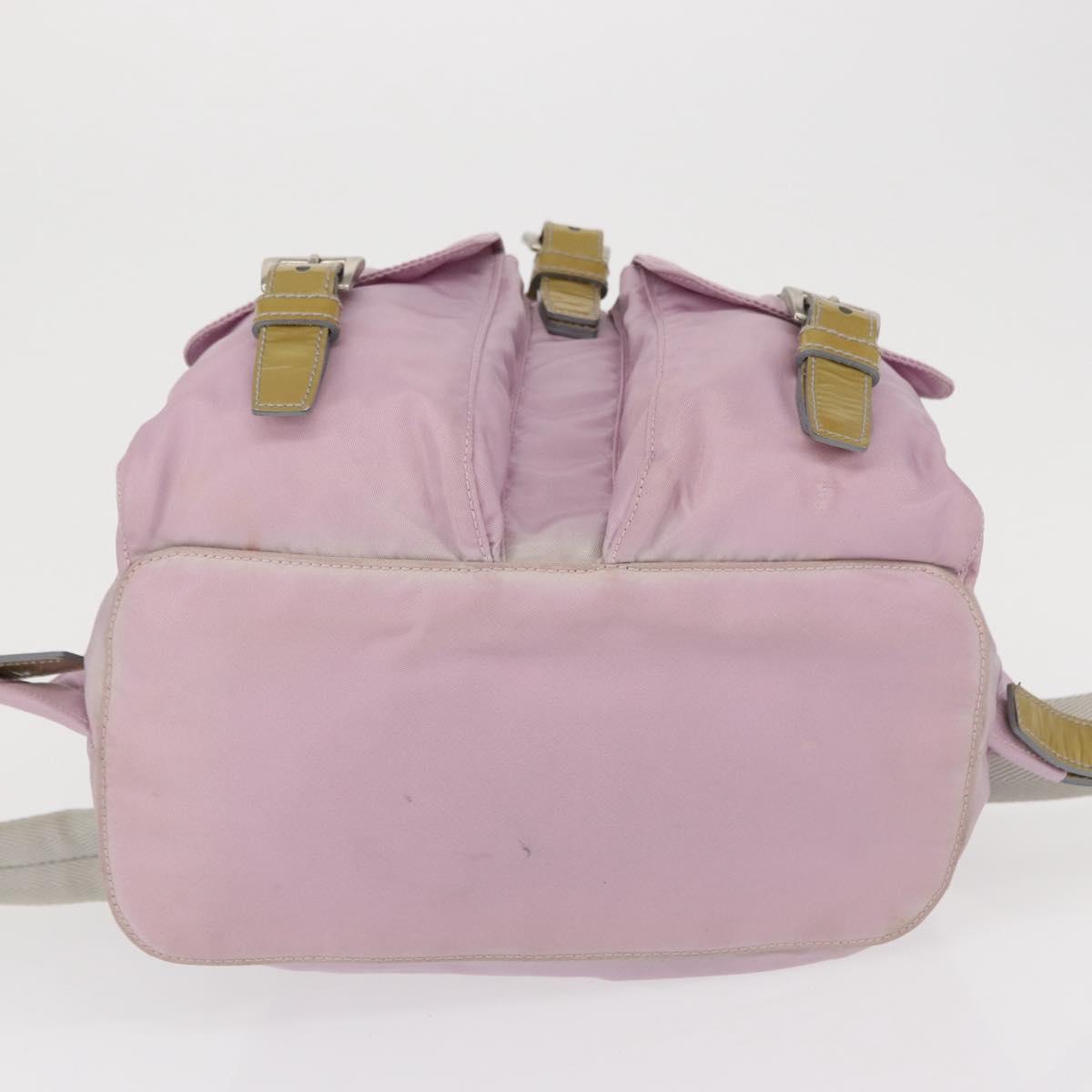 PRADA Backpack Nylon Pink Silver Auth 163327A
