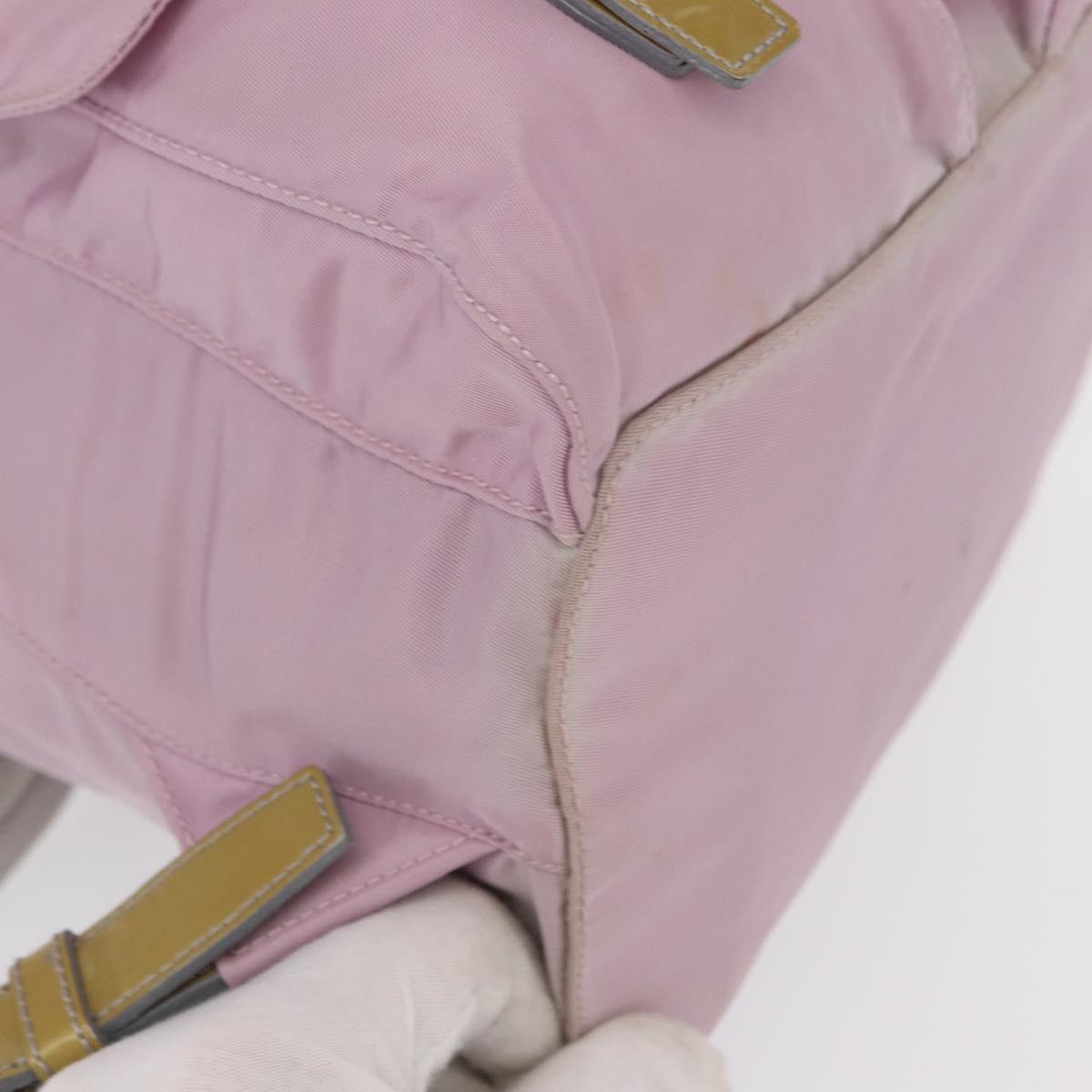 PRADA Backpack Nylon Pink Silver Auth 163327A